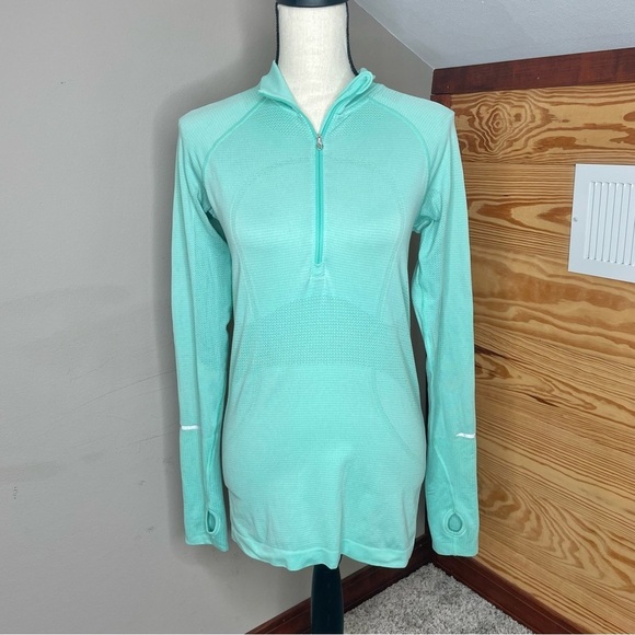 Lululemon Run Swiftly Tech 1/2 Zip Pullover Jacket Heathered Menthol 4/6 W3F39S - Picture 2 of 11